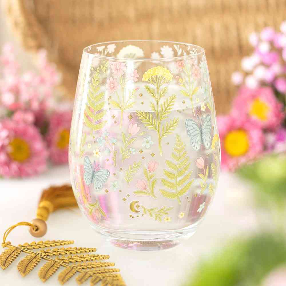 Something Different - Luna Bloom Floral Print Stemless Glas - Multicolours